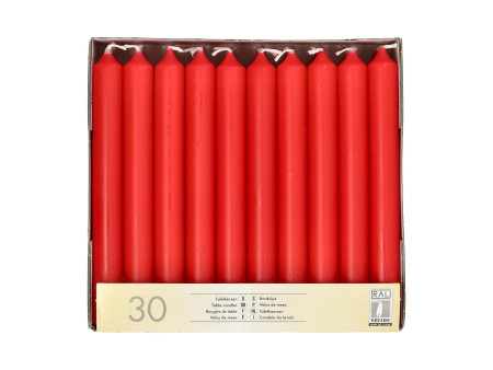 STARPAK Bougie de table, 21 mm, pack de 30, rouge