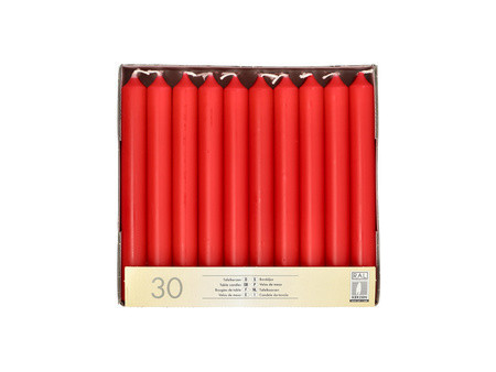 STARPAK Bougie de table, 21 mm, pack de 30, bordeaux