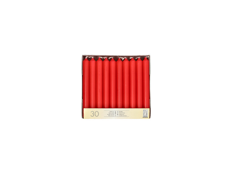 STARPAK Bougie de table, 21 mm, pack de 30, bordeaux