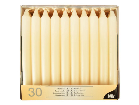 STARPAK Bougie de table, 21 mm, pack de 30, crème