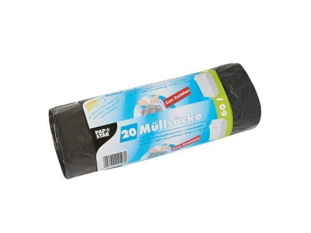 STARPAK Sac poubelle LDPE, à liens coulissants, 60 litres