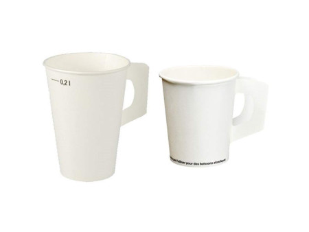 STARPAK Gobelet en carton avec poignée, 0,2 l, blanc