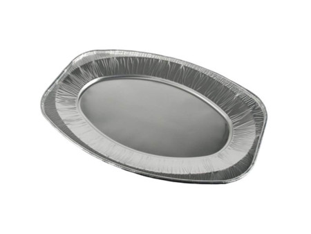 STARPAK Plat de service en aluminium, ovale, 430 x 290 mm