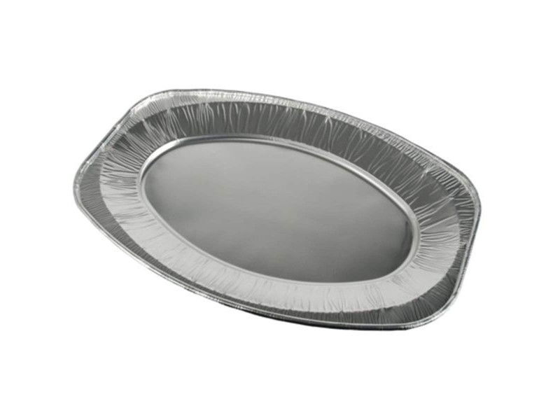 STARPAK Plat de service en aluminium, ovale, 430 x 290 mm