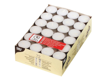 STARPAK Bougies chauffe-plat, diamètre: 39 mm, blanc