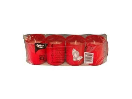 PAPSTAR Photophore tombal 'cierge tombale', rouge