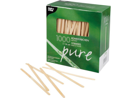 PAPSTAR Touillette 'pure', longueur: 140 mm, en bois