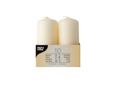 STARPAK Bougie cylindrique, diamètre: 40 mm, crème