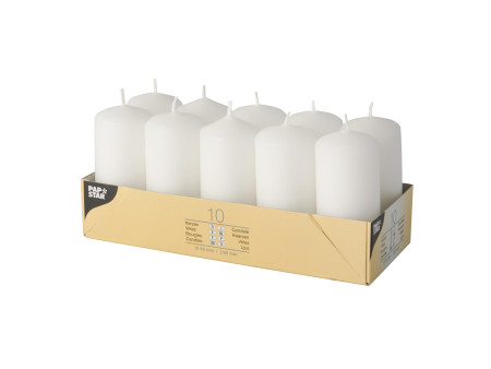 STARPAK Bougie cylindrique, diamètre: 40 mm, blanc