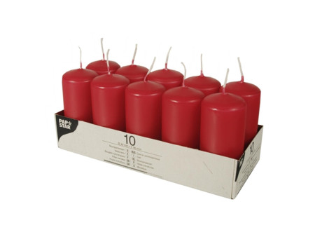 STARPAK Bougie cylindrique, diamètre: 40 mm, rouge