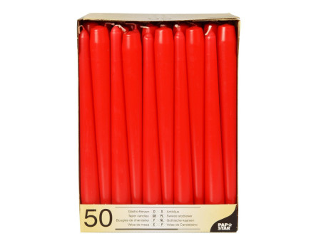 STARPAK Bougie de chandelier, 22 mm, en pack de 50, rouge
