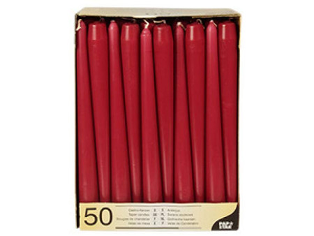 STARPAK Bougie de chandelier, 22 mm, pack de 50, bordeaux