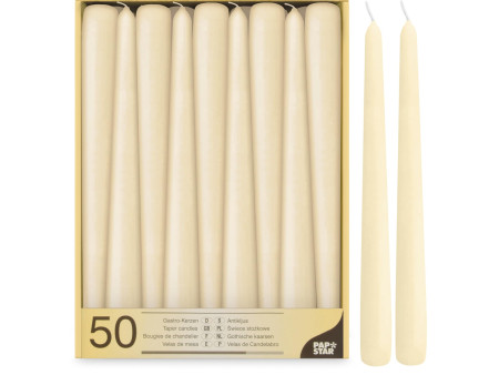 STARPAK Bougie de chandelier, 22 mm, en pack de 50, crème