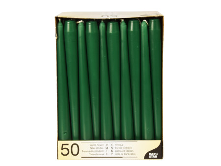 STARPAK Bougie de chandelier, 22 mm, pack de 50, vert foncé