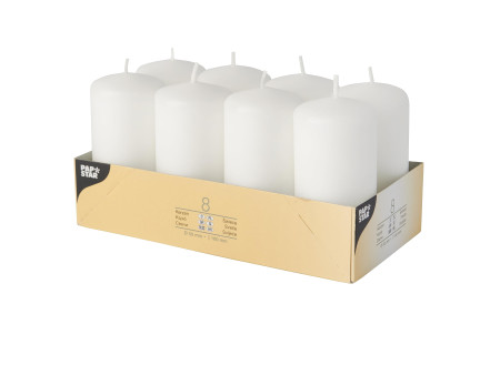 STARPAK Bougie cylindrique, diamètre: 50 mm, blanc
