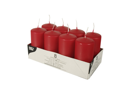 STARPAK Bougie cylindrique, diamètre: 50 mm, rouge