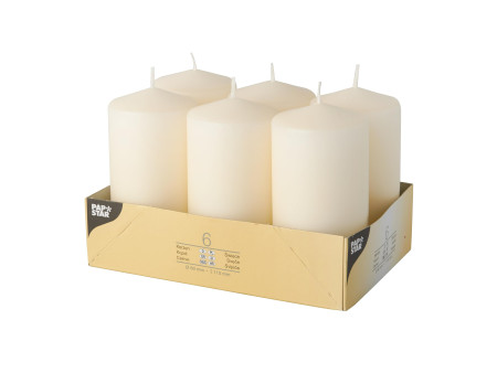 STARPAK Bougie cylindrique, diamètre: 60 mm, crème