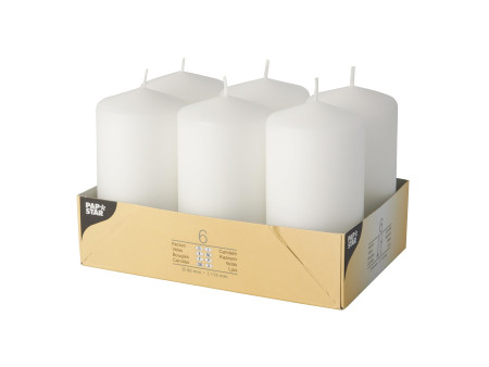 STARPAK Bougie cylindrique, diamètre: 60 mm, blanc