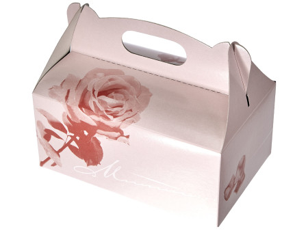 PAPSTAR Boîte carton à gâteau avec poignée, 200 x 130 x 90mm