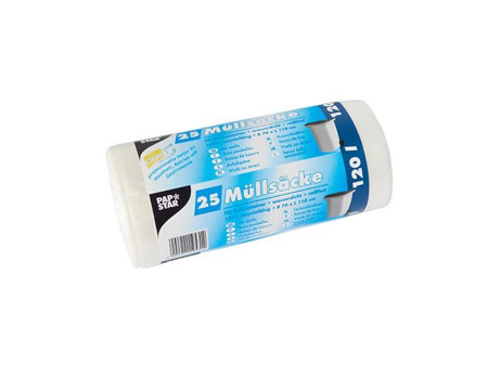 STARPAK Sac poubelle HDPE, 120 litres, transparent