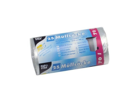 STARPAK Sac poubelle HDPE, 70 litres, transparent