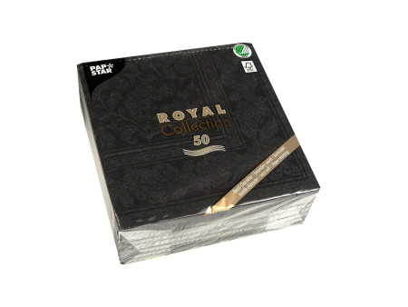 PAPSTAR Serviette 'ROYAL Collection Ornaments', noir