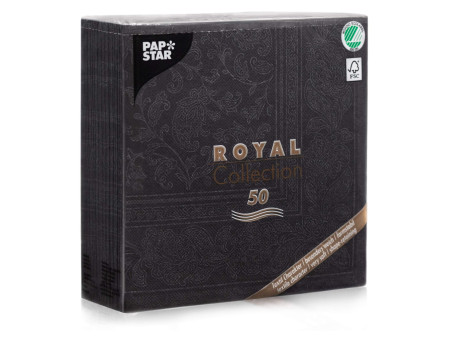 PAPSTAR Serviette 'ROYAL Collection Ornaments', noir