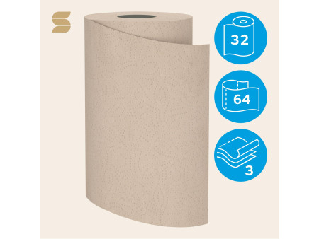 satino by wepa Rouleau de papier essuie-tout PureSoft marron