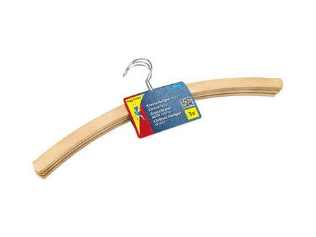 Peggy Perfect Cintre en bois sans barre, paquet de 3, nature