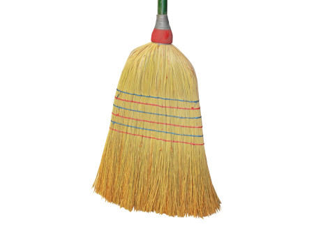 Peggy Perfect Balai paille de riz, manche en bois, 6 fils