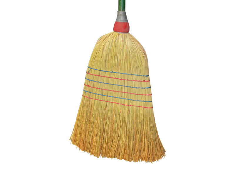 Peggy Perfect Balai paille de riz, manche en bois, 6 fils