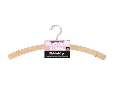 Peggy Perfect Cintre en bois sans barre, naturel, pack de 2