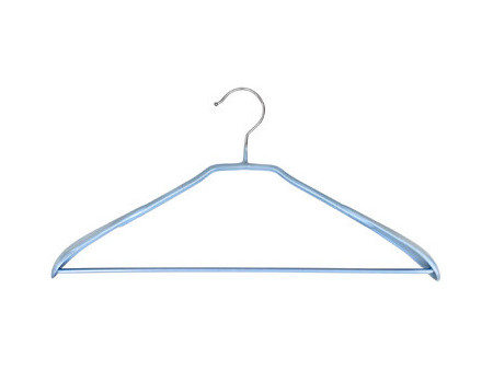 Peggy Perfect Cintre en métal avec barre, caoutchouté, gris