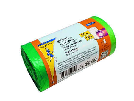Peggy Perfect Sac poubelle HDPE, 35 litres, vert