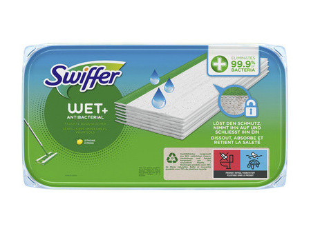 Swiffer Serpillère humide antibactérienne, recharge de 10
