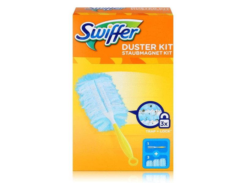 Swiffer Kit d'essai plumeau-magnétique, 1 manche +3 plumeaux