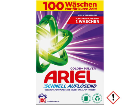 ARIEL Lessive en poudre Color+, 6 kg - 100 lavages