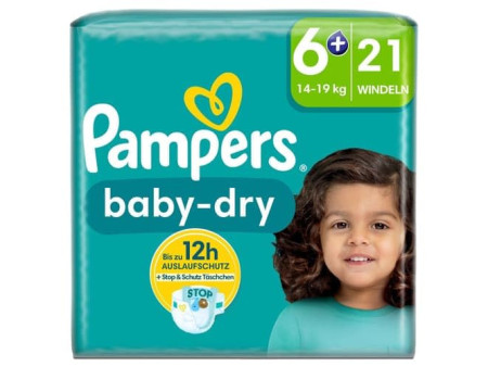 Pampers Couche baby-dry, taille 6+ Extra Large, Single Pack