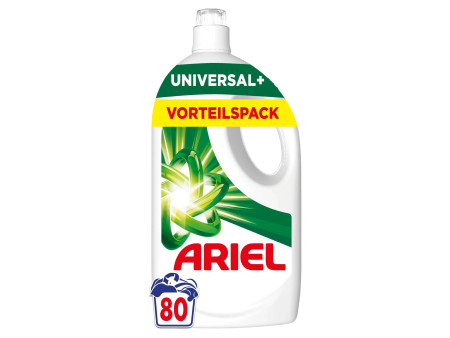 ARIEL Lessive liquide Universal+, 3,6 litres, 80 lavages