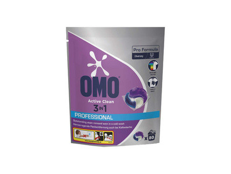 OMO Professional Lessive Pods Active Clean 3en1, 80 lavages