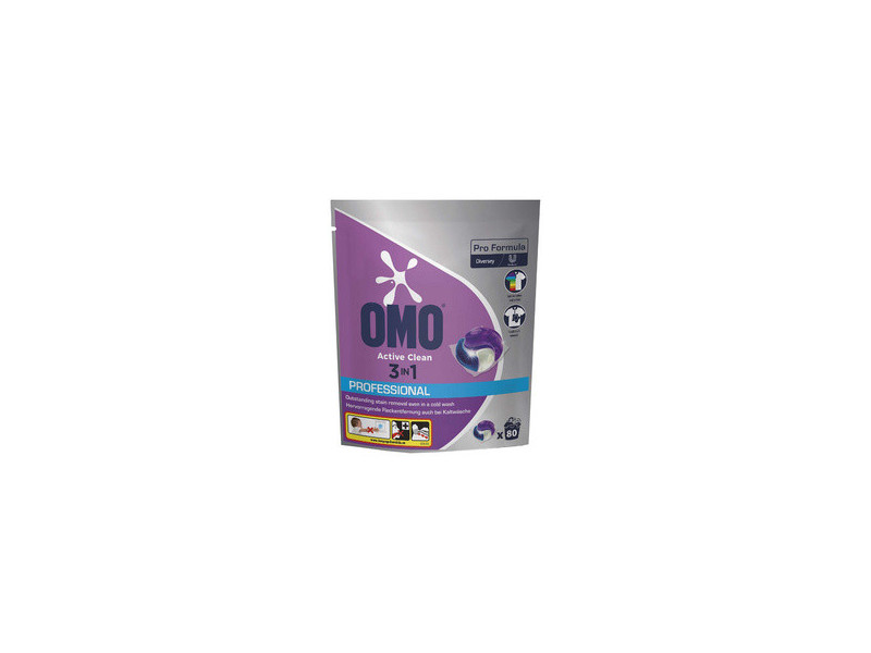 OMO Professional Lessive Pods Active Clean 3en1, 80 lavages