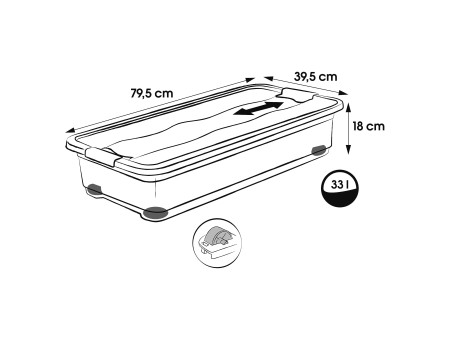 keeeper Boîte de rangement 'konrad', à roulettes, 33 litres
