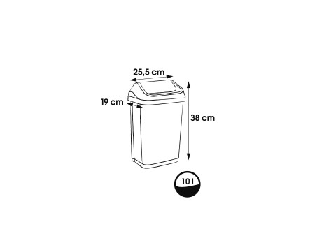 keeeper Poubelle 'swantje', 10 litres, argent / graphite