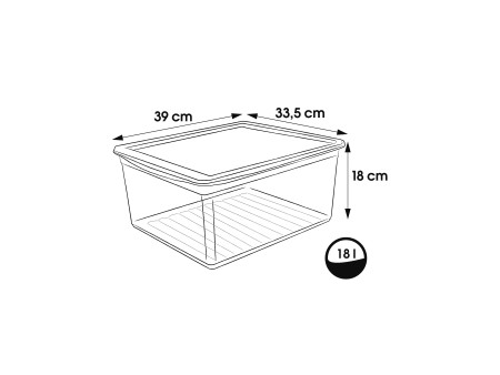keeeper Boîte de rangement 'bea', 18 L, PP, transparent