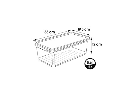keeeper Kit de boîtes de rangement 'bea', 4x 5,6 litres, PP
