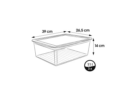 keeeper Kit de boîtes de rangement 'bea', 3x 11,0 litres, PP