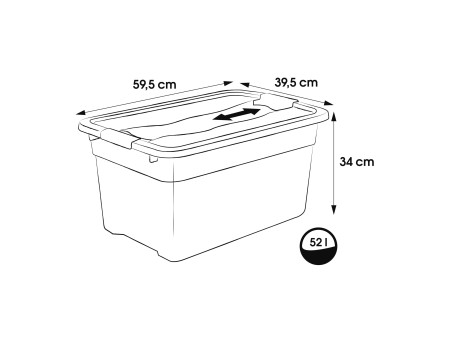 keeeper Boîte de rangement 'eckhart', 52 L, graphite/rouge