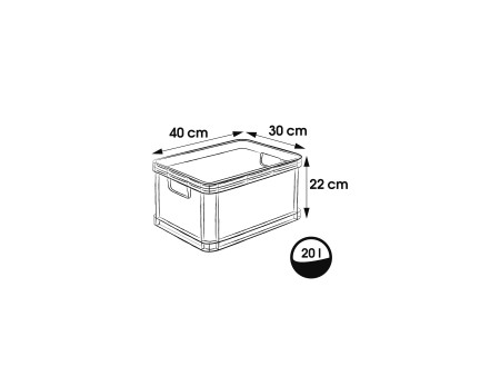 keeeper Caisse de rangement 'robert', 20 litres, graphite