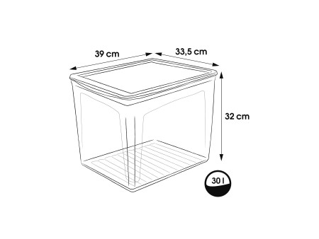 keeeper Boîte de rangement 'bea', 30 L, PP, transparent