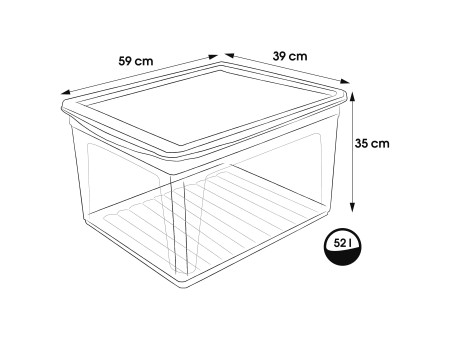 keeeper Boîte de rangement 'bea', 52 L, PP, transparent